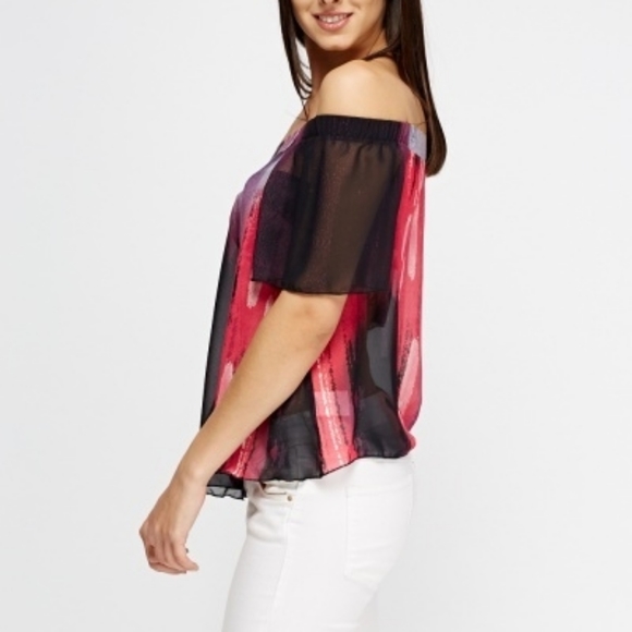 Printed Sherr Off Shoulder Top - Picture 4 of 6